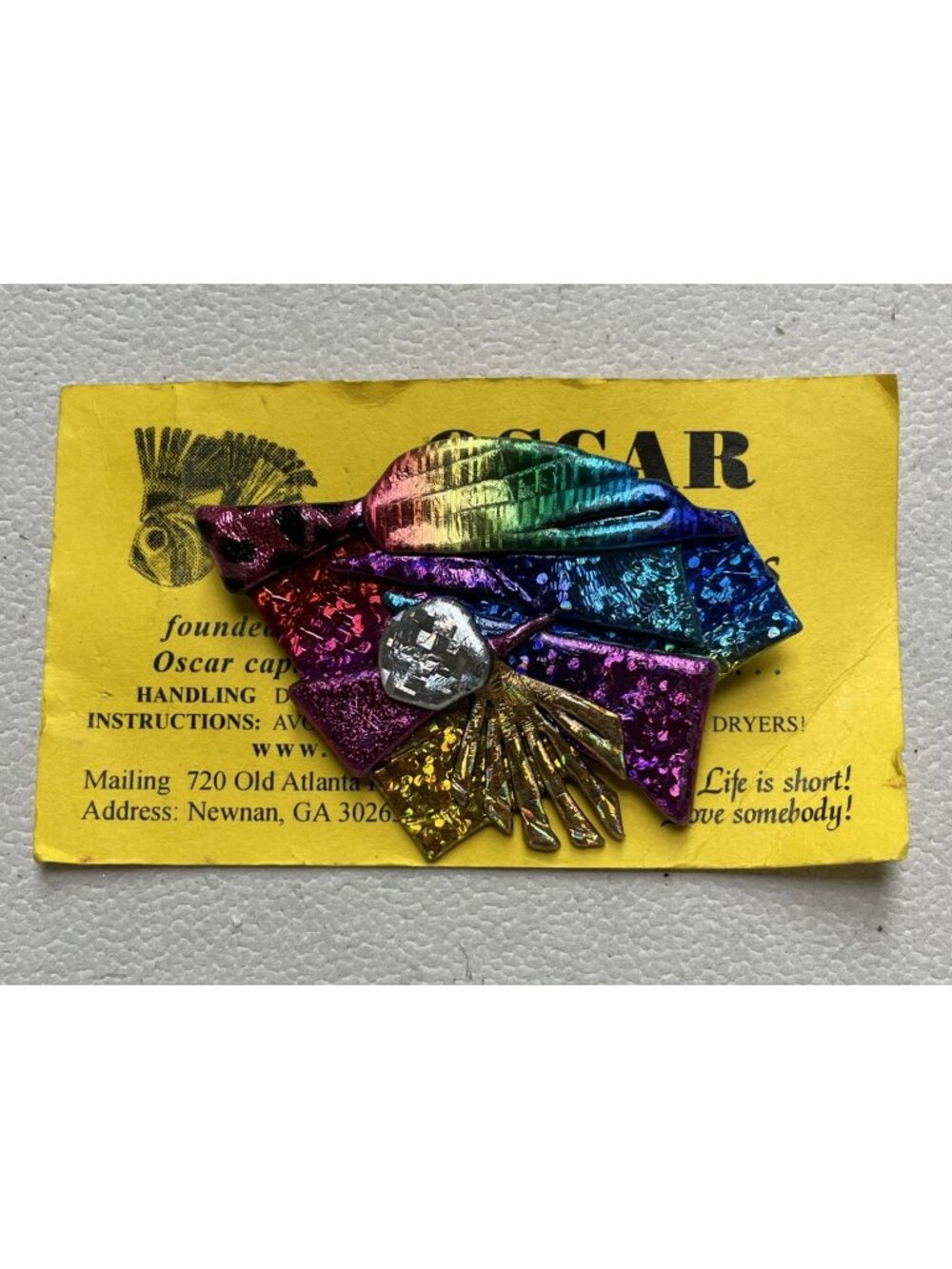 Oscar Of New Orleans Colorful Brooch Pin On Card